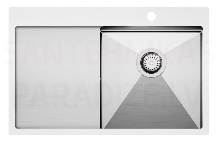 Aquasanita nerūdijančio plieno virtuvės kriauklė LUNA 800 78x50 cm