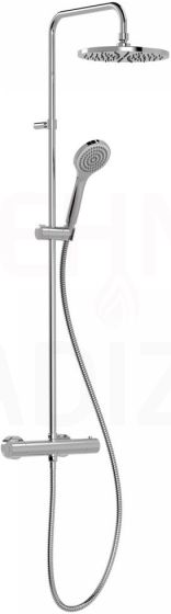 TRES BASE PLUS Shower faucet with thermostat, shower set-system, Chromium