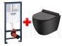 GROHE WC komplekts 5in1 iebūvējamais rāmis + poga Scate Cosmo + KKPOL pods Latona ar SC vāku (melns)