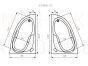 CERSANIT aкриловая асимметричная ванна JOANNA 150x95 правый/левый