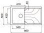 ELLECI akmens masas virtuves izlietne EGO 400 Ghisa 86x50 cm