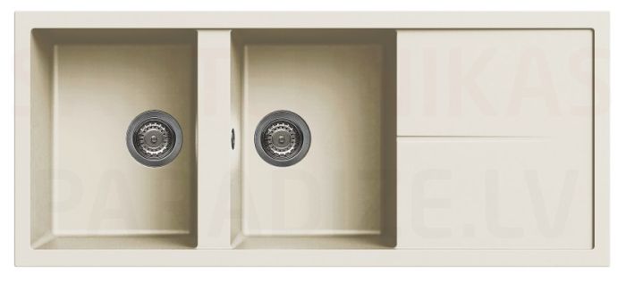ELLECI akmens masas virtuves izlietne UNICO 500 Bianco Antico 116x50 cm