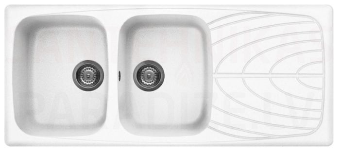 ELLECI akmens masas virtuves izlietne MASTER 500 Bianco 116x50 cm
