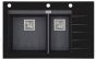 HELIKA akmens masas virtuves izlietne DELICIA PLUS (AW) 850 Black/Grafit 86x54 cm