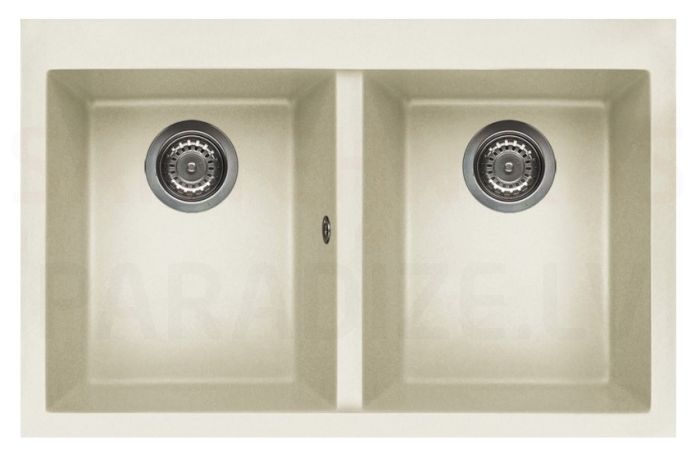 ELLECI akmens masas virtuves izlietne QUADRA 350 Bianco Antico 79x50 cm