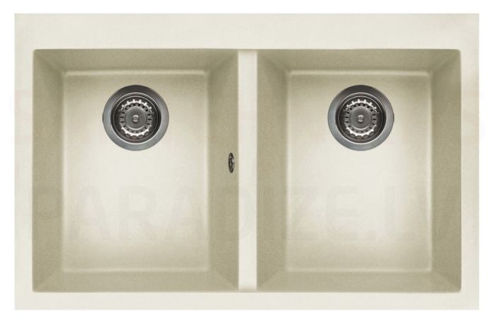 ELLECI stone mass kitchen sink QUADRA 350 Bianco Antico 79x50 cm