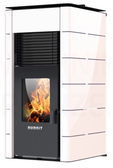 BURNIT centrinio šildymo granulinis židinys-krosnis CONCEPT  (5.5-13 kW) (Swan White)