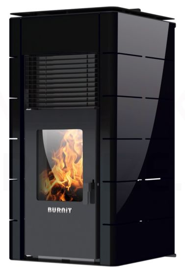 BURNIT central heating pellet fireplace-stove CONCEPT  (5.5-13 kW) (Jet Black)