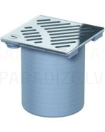 ACO EasyFlow top of  floor drain with 150x150mm steel grill  h=15–96 mm