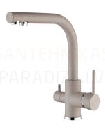 Aquasanita stone mass kitchen faucet AKVADUO LONG Beige