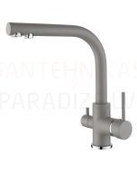 Aquasanita stone mass kitchen faucet AKVADUO LONG Argent