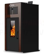 BURNIT pellet fireplace-stove with air flow heating AMBIENT  (5-8 kW) (Coffe Brown)
