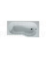 Tigo asymmetric acrylic bathtub, right version, built-in, without support feet