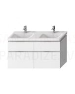 Bathroom vanity unit CUBITO-N 130, without washbasin, white, four drawers