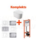 4 in 1 SET KKPOL Selene wall mounted toilet + WC wall-mounted installation module + button + SC QR lid