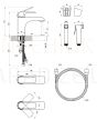 Ravak sink faucet with hygiene shower FLAT FL 112.00CR