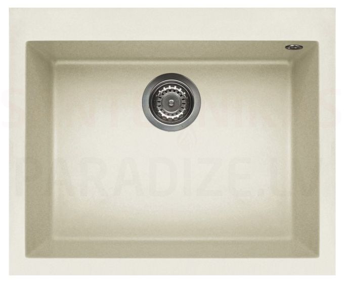 ELLECI stone mass kitchen sink QUADRA 110 Bianco Antico 61x50 cm