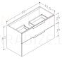 KAME sink cabinet BIG 100 (graphite) 600x1000x455 mm