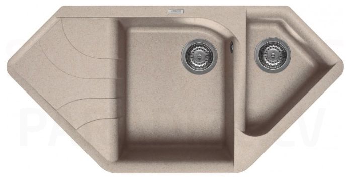ELLECI akmens masas virtuves izlietne EGO CORNER Avena 100x50 cm