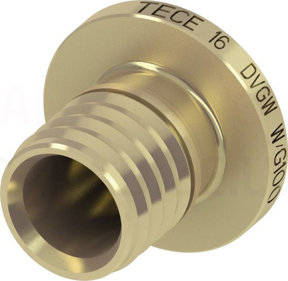 TECEflex 16 end plug brass