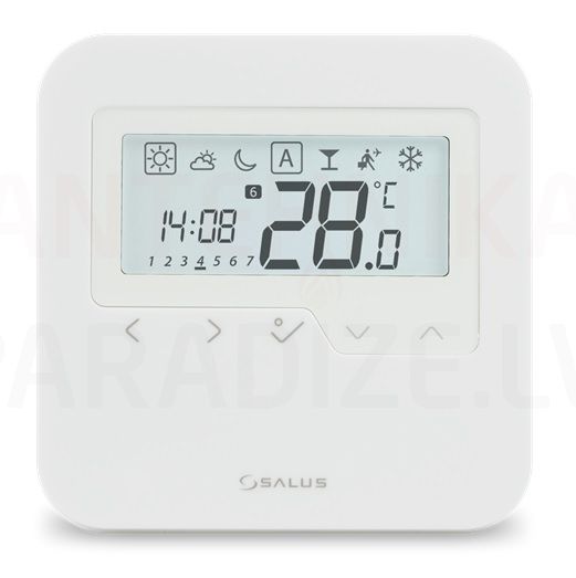 SALUS bezvadu digitālais temperatūras regulators - ar bateriju barojams HTRP-RF