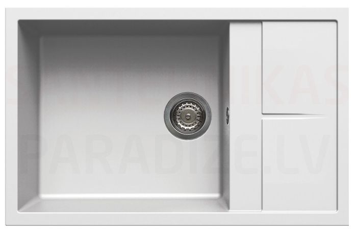ELLECI akmens masas virtuves izlietne UNICO 310 Bianco 78x50 cm