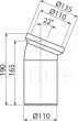 Alcaplast Sēdpoda līkums 22° balts A90-22 240×110×135 mm