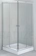 Gotland square shower enclosure 80x80x195 frosted glass + satin profile