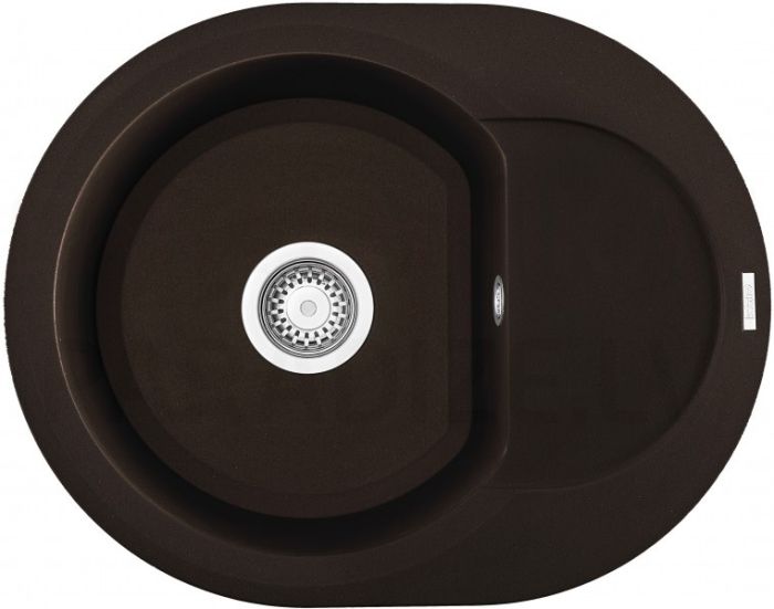 ELLECI stone mass kitchen sink EASY ROUND 600 Espresso 60x47 cm