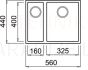 ELLECI akmens masas virtuves izlietne QUADRA 150 UNDERMOUNT Espresso 56x44 cm