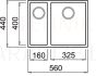 ELLECI stone mass kitchen sink QUADRA 150 UNDERMOUNT Aluminium 56x44 cm