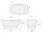 PAA SILKSTONE bathtub AMORE GRAPHITE 1600x850x720