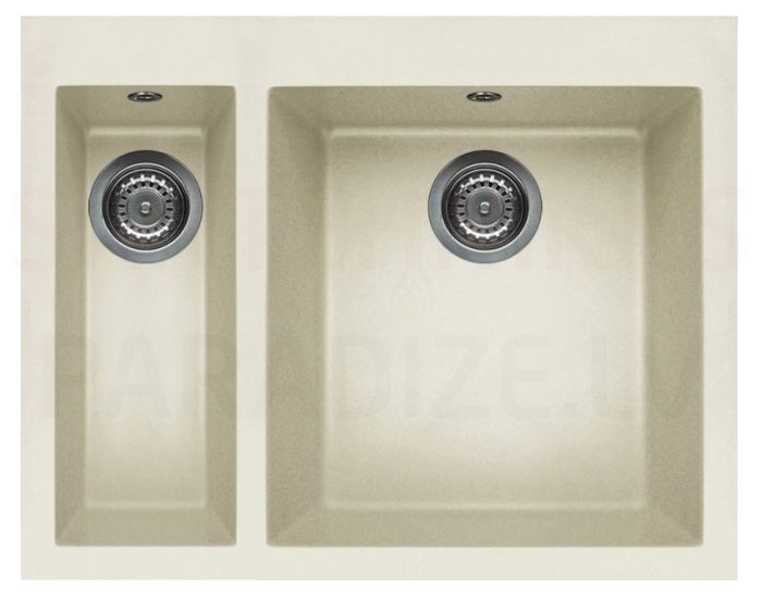 ELLECI stone mass kitchen sink QUADRA 150 Bianco Antico 59x50 cm