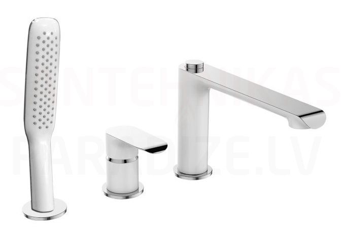 Kuchinox 3-part bathtub faucet ALEA (white/chrome)