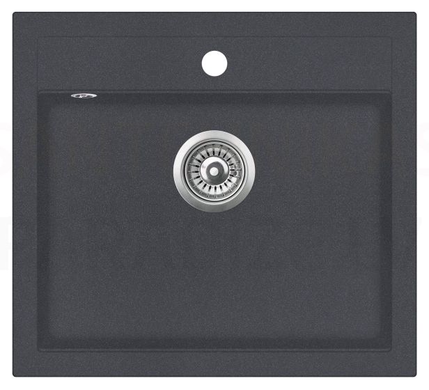 Aquasanita stone mass kitchen sink QUADRO 550 Grafit 56.5x51 cm