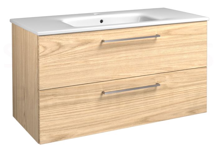 RB JOY 100 izlietnes skapītis ar izlietni (gaišs ozols) 500x1000x460 mm