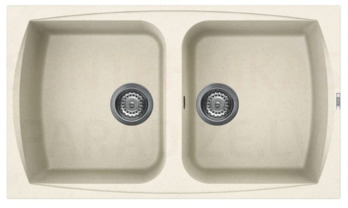 ELLECI akmens masas virtuves izlietne LIVING 450 Bianco Antico 86x50 cm