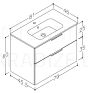 RB GRAND 80 izlietnes skapītis ar izlietni (brūns ozols) 600x800x460 mm