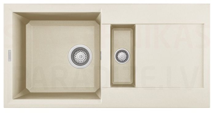 ELLECI akmens masas virtuves izlietne EASY 425 Bianco Antico 86x43.5 cm