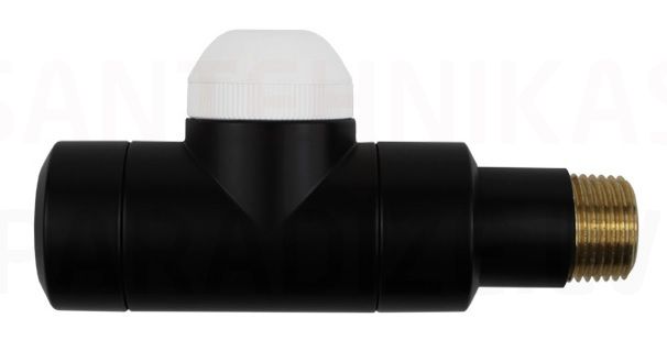 HERZ DE LUXE термостатический клапан TS-90 прямой 1/2' (черный)