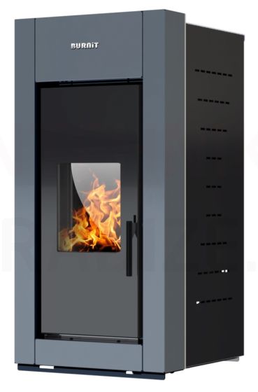 BURNIT central heating pellet fireplace-stove TREND (5.5-11 kW) (Anthracite Grey)
