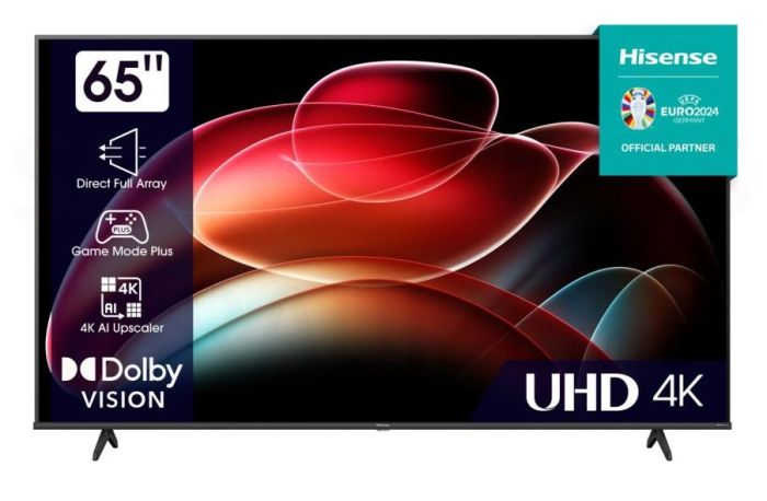 HISENSE телевизор A6K 65' Ultra HD, LED LCD, боковая стойка