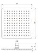 Ravak душевая головка Square (250mm) 986.20BLM черный матовый