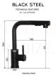 AQUALINE virtuves jaucējkrāns STEEL BLACK RV024