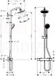 Hansgrohe thermostatic faucet with Shower set CROMA Showerpipe 160 1JET