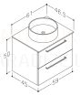 RB JOY TONDO 60 izlietnes skapītis ar izlietni (gaišs ozols) 500x600x465 mm