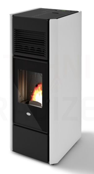 EVA CALOR granulu kamīns-krāsns ar gaisa plūsmas apkuri INES 15kW (balts)