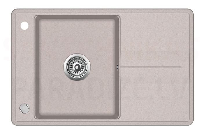 HELIKA akmens masas virtuves izlietne BELLA (AWP) 800 Beige 78x50 cm