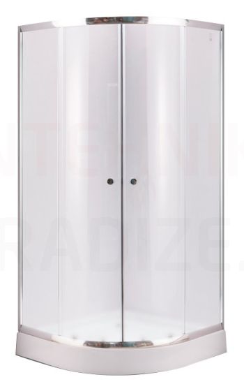 Gotland semicircular shower enclosure 90x90x195 frosted glass + satin profile