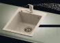 Aquasanita stone mass kitchen sink SIMPLEX 425 Black Metallic 42.5x50 cm